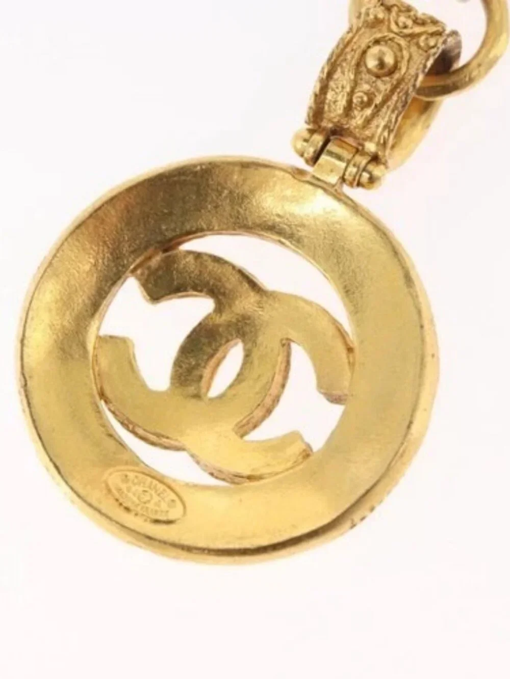 CHANEL Key Holder metal Gold CC Auth bs35092M